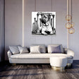 Stylish Wall Art Canvas featuring a dog against a backdrop of classical columns, perfect for modern interiors