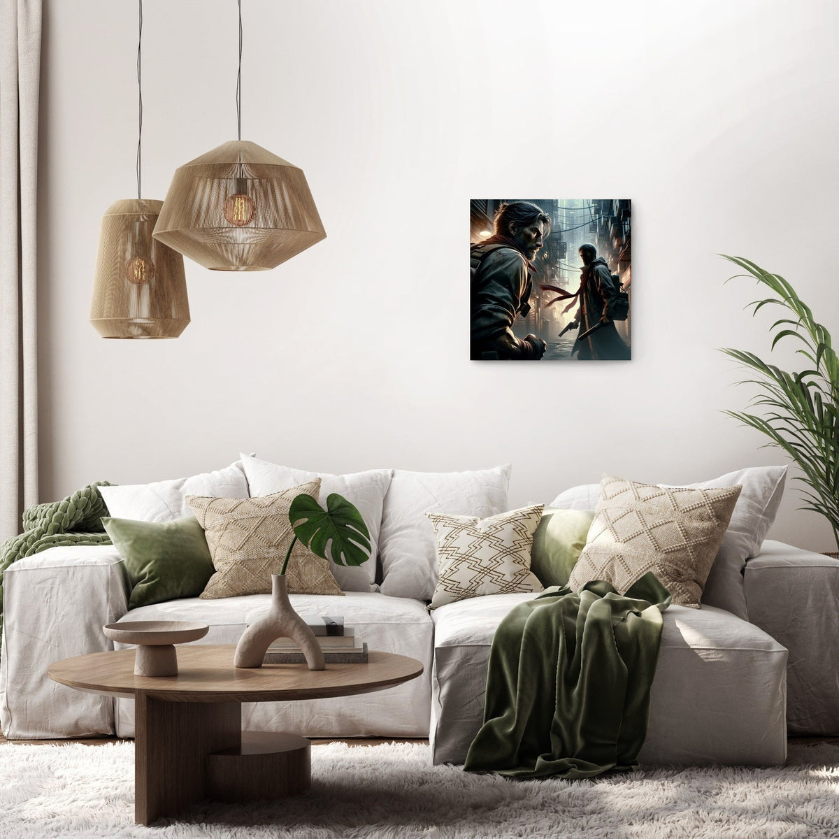 Stylish Wall Art Canvas featuring an intriguing scene, perfect for modern living room decor
