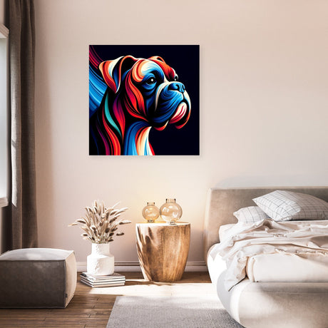 Vibrant Wall Art Canvas featuring a colourful abstract dog design for modern home decor