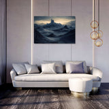 Stunning Wall Art Canvas of a Mountain Landscape in Soft Lighting for Elegant Living Spaces