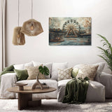 Wall Art Canvas featuring a serene ferris wheel scene in a peaceful living room setting