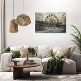 Wall Art Canvas featuring a serene ferris wheel scene in a peaceful living room setting