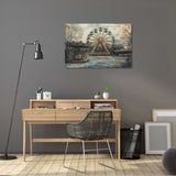 Beautiful Wall Art Canvas featuring a vintage ferris wheel in a serene park setting