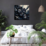 Stylish Wall Art Canvas featuring dark floral design, perfect for modern bedroom decor