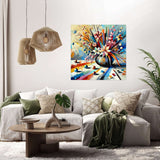 Bright and vibrant Wall Art Canvas featuring a floral arrangement in a vase, perfect for modern home decor