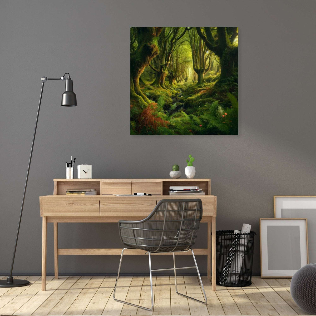 HOME ART HAVEN Wall Art Canvas featuring a lush green forest scene to enhance your decor