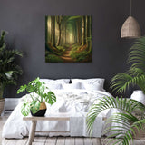 Serene Wall Art Canvas featuring a tranquil forest pathway, ideal for enhancing bedroom decor