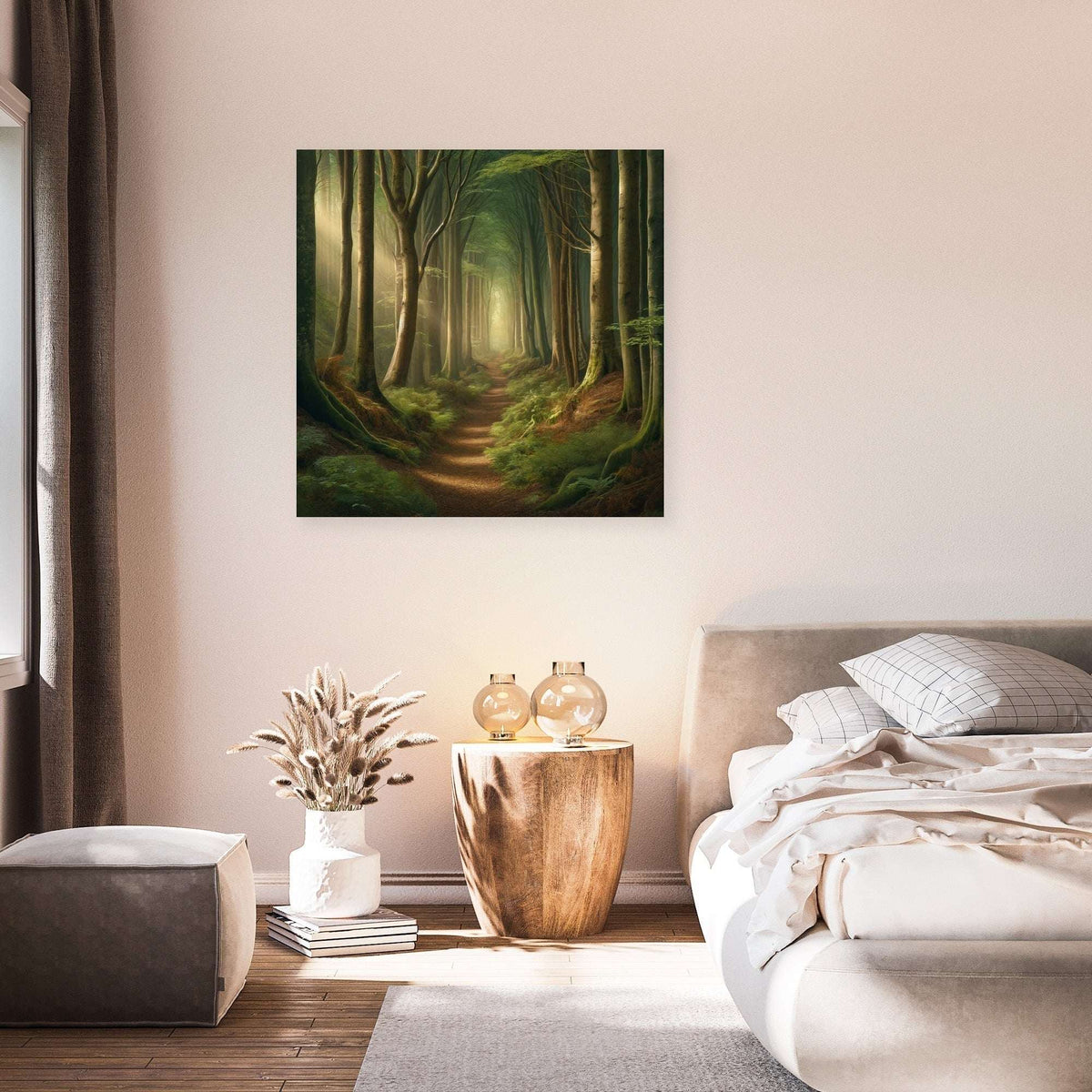 Serene Wall Art Canvas featuring a tranquil forest path enhancing home decor