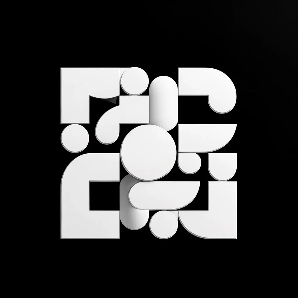 Contemporary abstract Wall Art Canvas featuring geometric shapes on a black background