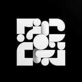 Contemporary abstract Wall Art Canvas featuring geometric shapes on a black background