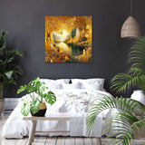 Vibrant Wall Art Canvas featuring a golden landscape, perfect for modern bedroom decor