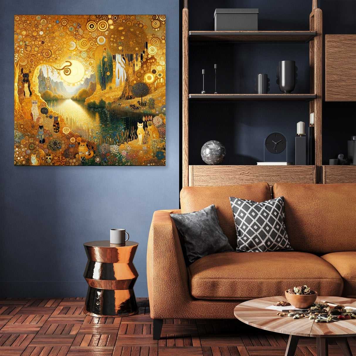 Stunning wall art canvas featuring a golden landscape, enhancing modern home decor