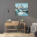 Stunning wall art canvas featuring a serene mountain landscape with a lake reflection