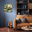 Vibrant Wall Art Canvas featuring a horse with butterflies in a stylish living room setting