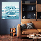 Beautiful Wall Art Canvas featuring an icy landscape with mountains and water, perfect for modern home decor