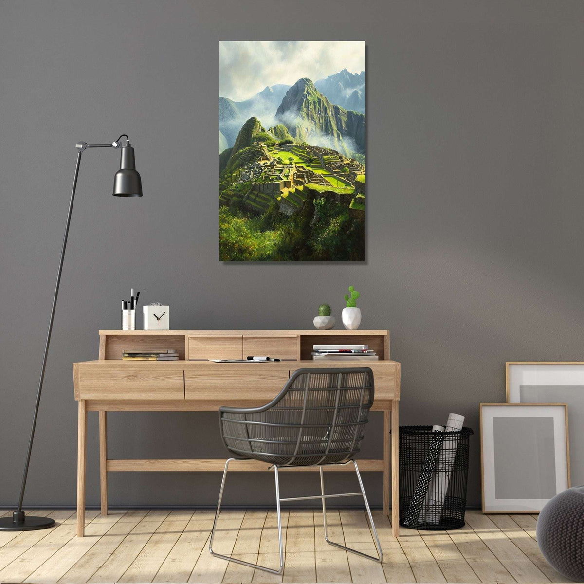 Lush Wall Art Canvas featuring a vibrant landscape of Machu Picchu for modern home decor