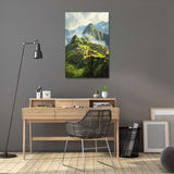 Lush Wall Art Canvas featuring a vibrant landscape of Machu Picchu for modern home decor