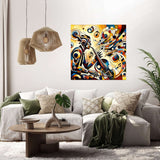 Abstract Wall Art Canvas featuring vibrant colours and dynamic shapes for modern home decor