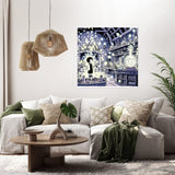 Beautiful wall art canvas depicting a whimsical scene in a well-decorated living room