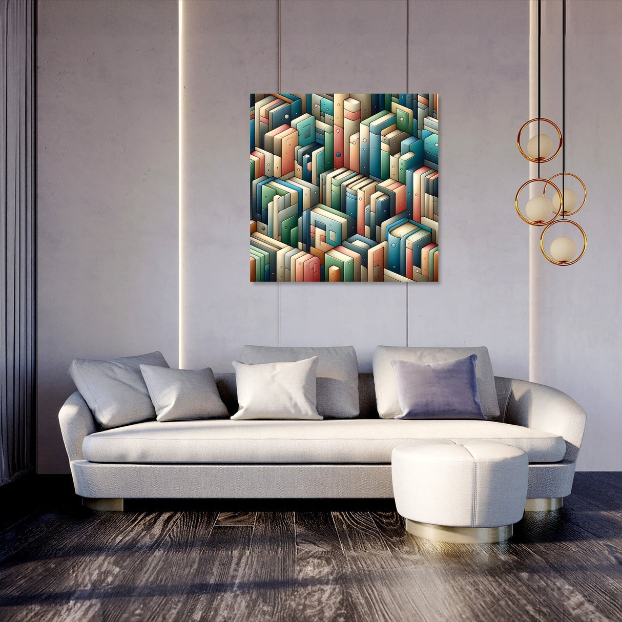 Colourful abstract Wall Art Canvas featuring a geometric pattern, perfect for modern living spaces