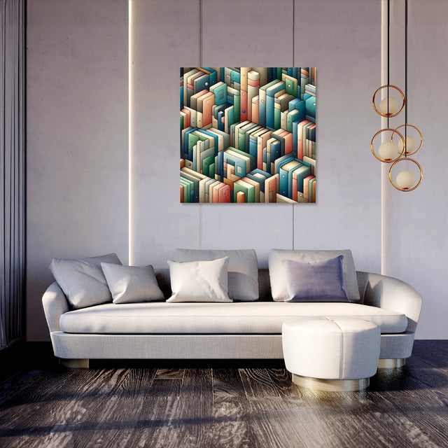Colourful abstract Wall Art Canvas featuring a geometric pattern, perfect for modern living spaces