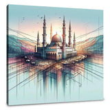 Beautiful Wall Art Canvas featuring a mosque with stunning architecture and vibrant colours