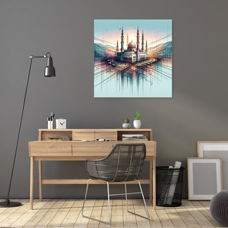 Modern Wall Art Canvas featuring a serene mosque design, perfect for home decor