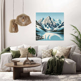 Beautiful Wall Art Canvas featuring serene mountain landscape with reflections in calm water