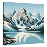 Stunning Wall Art Canvas featuring a serene mountain landscape with a reflective lake