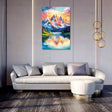 Vibrant Wall Art Canvas featuring a Mountain Landscape with Reflections in Water
