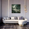 Stunning Wall Art Canvas depicting a mystical landscape with a castle and moon, perfect for home decor