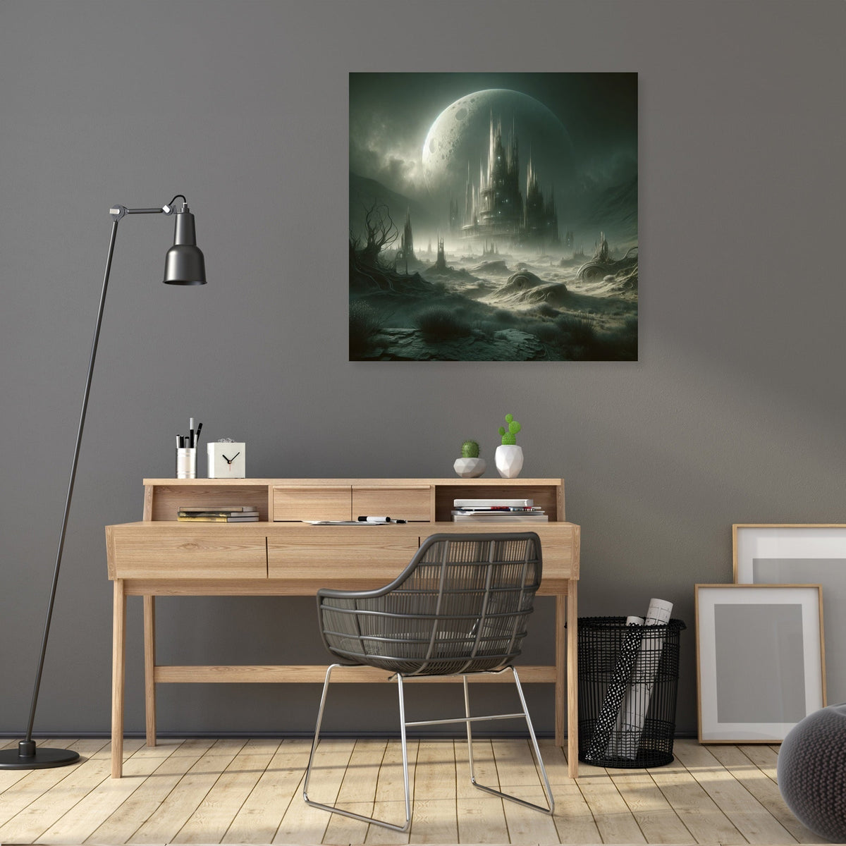 Enchanting wall art canvas featuring a mystical castle landscape for elegant home decor