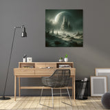 Enchanting wall art canvas featuring a mystical castle landscape for elegant home decor