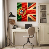 Home Art Haven Wall Art Canvas featuring Portugal and UK flag design for stylish interior decor