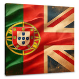 Wall Art Canvas featuring a blend of the Portuguese and British flags in vibrant colours