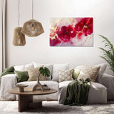 Elegant Wall Art Canvas featuring vibrant pink flowers, perfect for modern living room decor