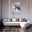 Wall Art Canvas featuring a skier on a mountain slope, adding adventure to home decor