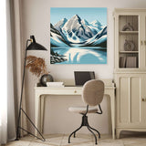 Stunning Wall Art Canvas featuring a mountain landscape with serene lake reflections