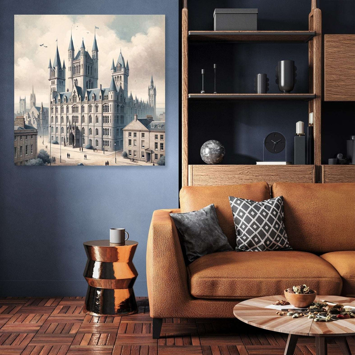 Elegant wall art canvas featuring a majestic castle scene for stylish home decor