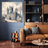 Elegant wall art canvas featuring a majestic castle scene for stylish home decor