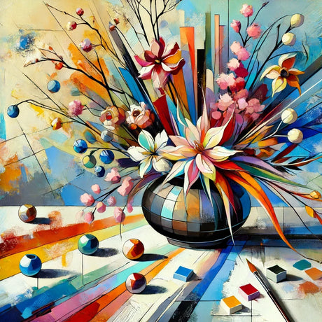 Vibrant Wall Art Canvas featuring a colourful flower arrangement in an abstract style
