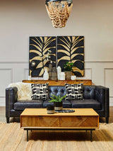 Astratto Canvas Black Leaf Design Wall Art Orsina