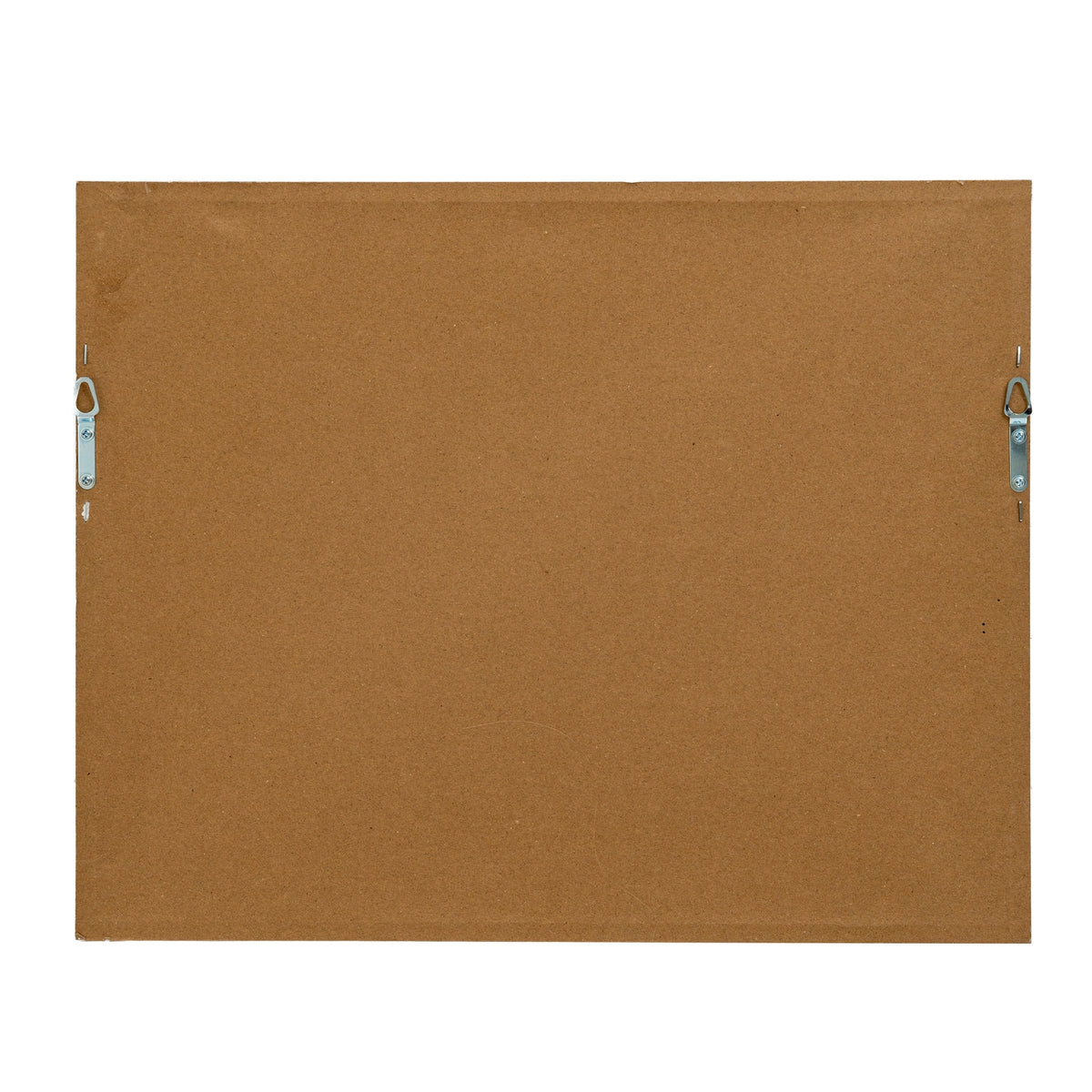 Brown backing of a framed wall art piece by Shades 4 Seasons with hanging hardware