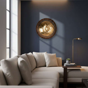 Shades 4 Seasons Wall Art Plate in a stylish living room setting, enhancing modern decor.