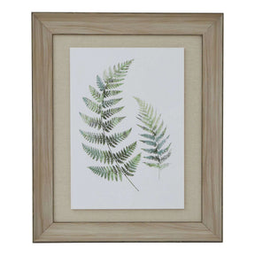 Watercolour Fern Duo In Washed Wood Frame BROWN WOOD Shades 4 Seasons