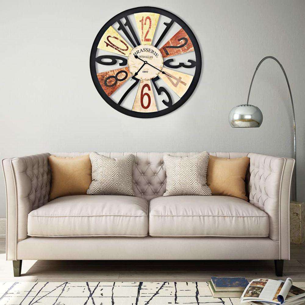 Wall Clock Metal - Shiny Crystal Details 60 cm multicolour vidaXL