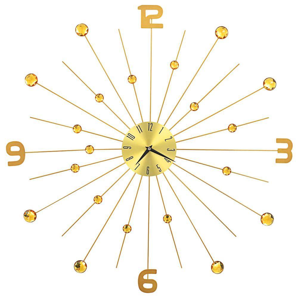 Wall Clock Metal - Shiny Crystal Details vidaXL