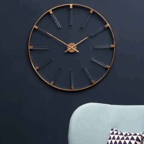 Orsina Wall Clock in Gold with Minimalist Design and Clear Hour Markers for Modern Interiors