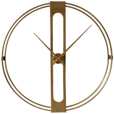 Orsina Modern Gold Wall Clock with Minimalist Design and Elegant Hour and Minute Hands