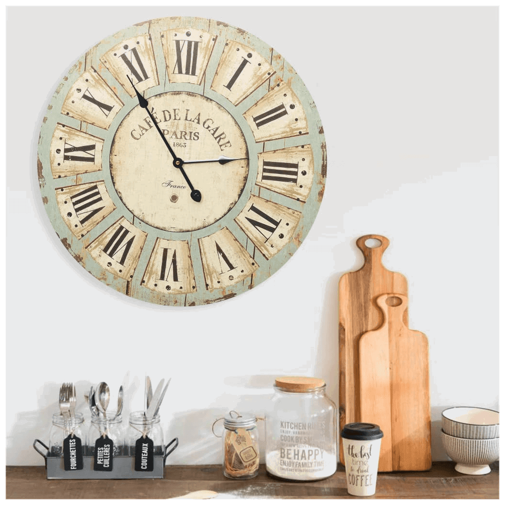 Wall Clock Multicolour 60 cm MDF vidaXL